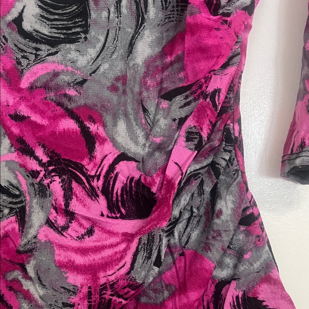 Style & Co. Pink and Gray Swirl Blouse - Picture 4 of 8